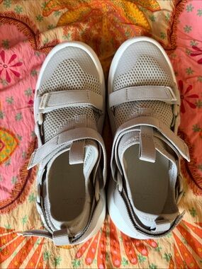 Teva Beige Mesh Casual Sneakers with Hook-and-Loop Straps